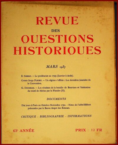 Revue des Questions Historiques