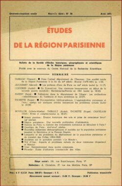 COLLECTION-Bulletins Sté d'Etudes Hist., Géog. et Scient. Région Parisienne