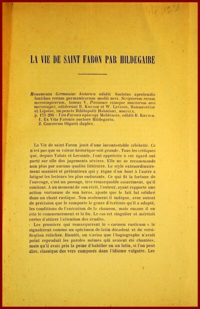 Étude sur "La Vie de Saint Faron par Hildegaire" – Image 2