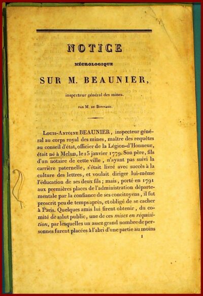 Notice nécrologique sur M. Beaunier, melunais.