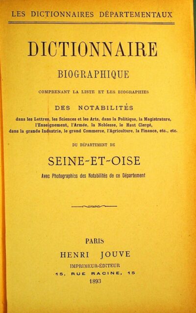 Dictionnaire biographique de Seine-et-Oise