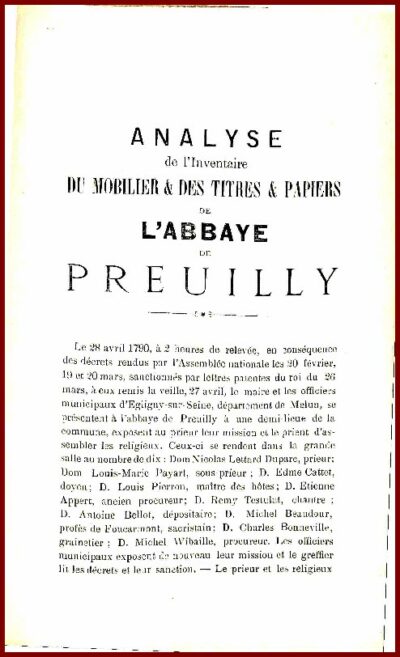 L’ABBAYE DE PREUILLY en 1790 – Image 2