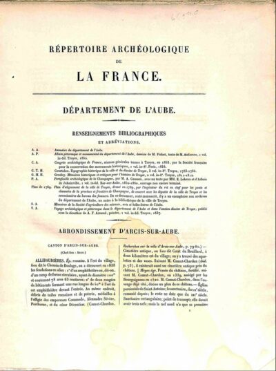 Répertoire archéologique du département de l’AUBE – Image 2