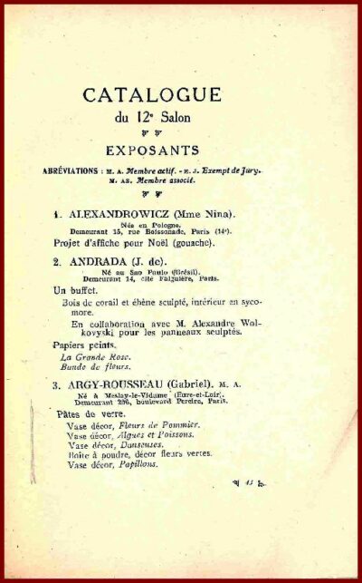 CATALOGUE DU XIIe SALON 1921, ARTS DÉCORATIFS – Image 2