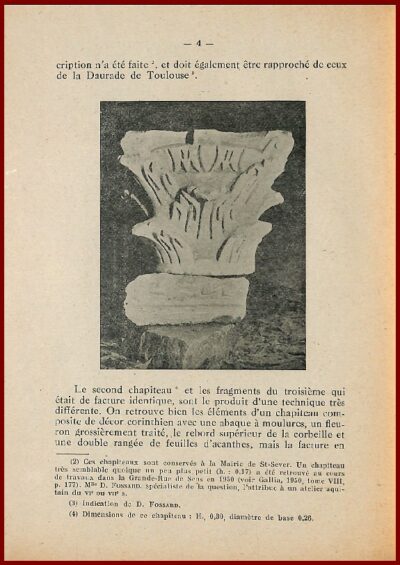 ETUDE SUR DEUX CHAPITEAUX A PUYSÉGUR – Image 2