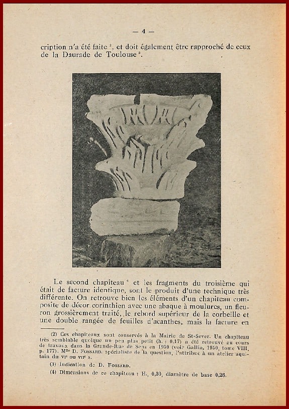 ETUDE SUR DEUX CHAPITEAUX A PUYSÉGUR – Image 2