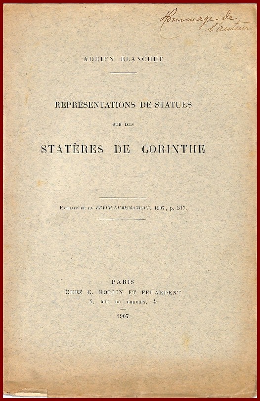 REPRÉSENTATIONS DE STATUES SUR DES STATÈRES DE CORINTHE
