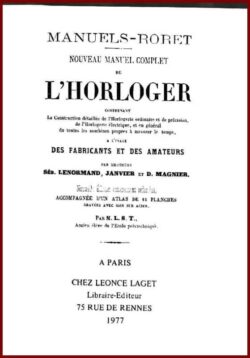 Nouveau manuel complet de L’HORLOGER