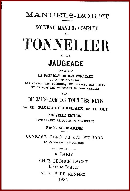 Nouveau manuel complet du TONNELIER et du JAUGEAGE