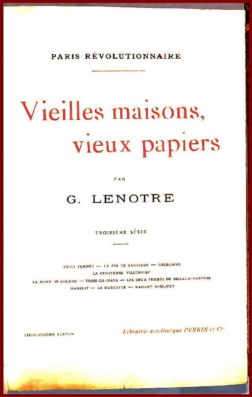 Vieilles maisons, vieux papiers