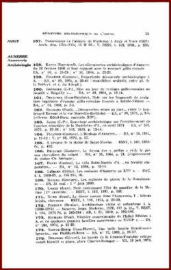 RÉPERTOIRE BIBLIOGRAPHIQUE DE L’YONNE (1964-1981)