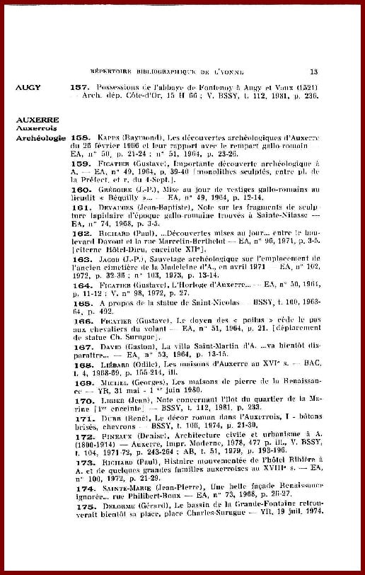 RÉPERTOIRE BIBLIOGRAPHIQUE DE L’YONNE (1964-1981) – Image 2