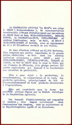 COOPERATIVE AGRICOLE “LA BRIE”