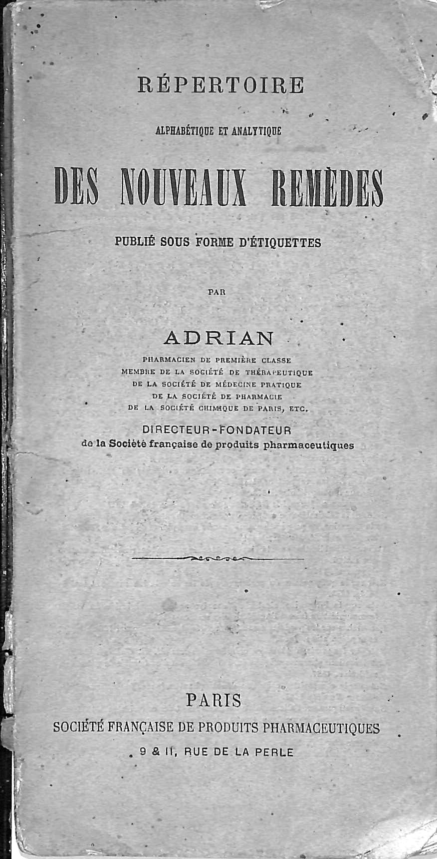 Répertoire des nouveaux remèdes