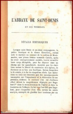 L'Abbaye de SAINT-DENIS tombeaux et figures historiques