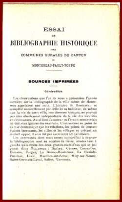 Essai de Bibliographie canton de MONTEREAU-FAULT-YONNE