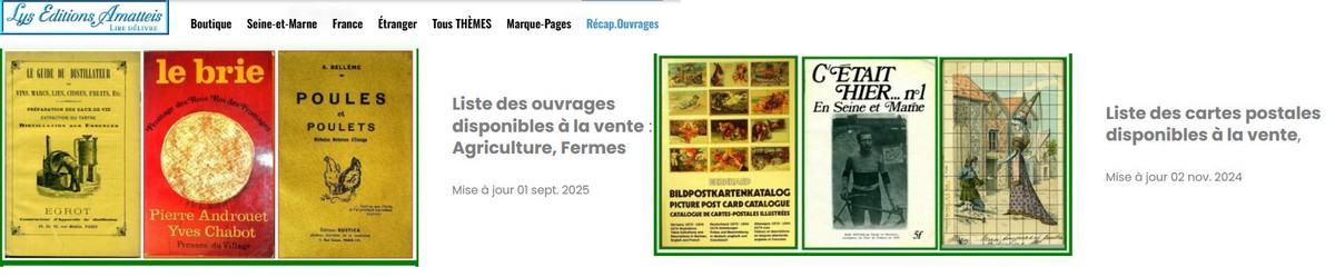 Récapitulatf des Ouvrages de 77livres.com