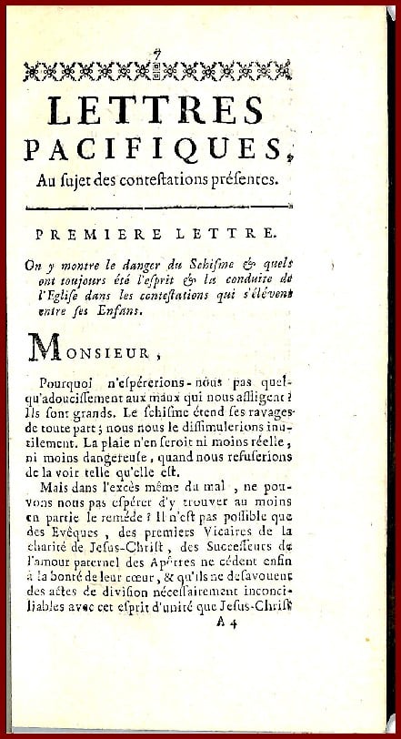 Lettre à Monseigneur l'Archevêque de Sens