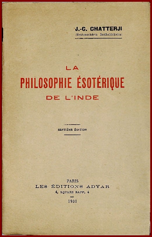 la Philosophie Esotérique de l'Inde