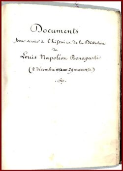 Documents Histoire Dictature de Louis Napolèon Bonaparte