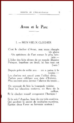 Sonnets de l'Ile-de-France