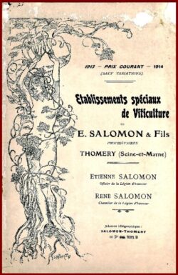 Thomery. Catalogue Etablissements de Viticulture